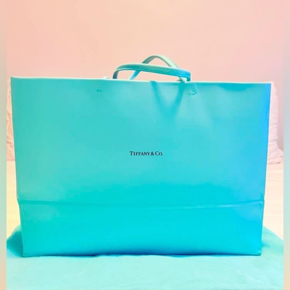 ❤️Tiffany Large Shopping Tote in blue leather ❤️